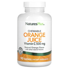 Витамин C жевательный 500 мг, Nature's Plus Vitamin C, вкус апельсина, 90 таблеток
