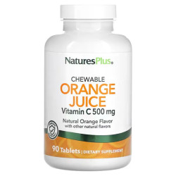 Витамин C жевательный 500 мг, Nature's Plus Vitamin C, вкус апельсина, 90 таблеток