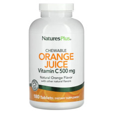 Витамин C 500 мг, Natures Plus Vitamin C, жевательные, 180 таблеток