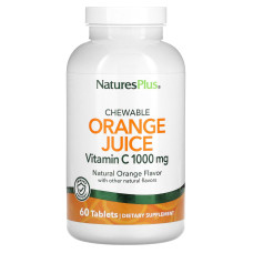 Вітамін С 1000 мг жувальний зі смаком апельсина, Nature's Plus Chewable Orange Juice Vitamin C, 60 жувальних таблеток