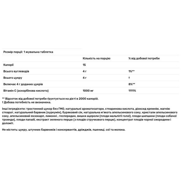 Вітамін С, Chewable Orange Juice Vitamin C, Nature's Plus, смак апельсина, 1000 мг, 60 жувальних таблеток