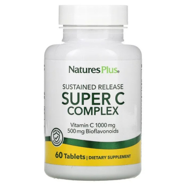 Вітамін С та біофлавоноїди, Super C Complex, Nature's Plus, 60 таблеток