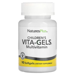 Детские мультивитамины Vita-Gels, натуральный апельсин, Nature's Plus Children's Multivitamin Vita-Gels, 90 мягких капсул