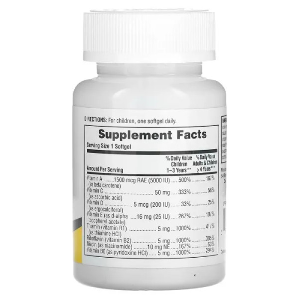 Мультивітаміни для дітей, натуральний апельсин, Children's Multivitamin Vita-Gels, Nature's Plus, 90 гелевих капсул