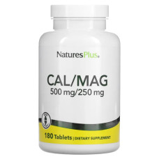 Кальций 500 мг и магний 250 мг, Cal/Mag Nature's Plus, 180 таблеток
