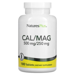 Кальций 500 мг и магний 250 мг, Cal/Mag Nature's Plus, 180 таблеток