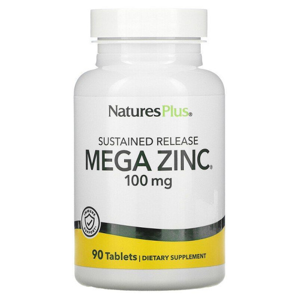 Мега Цинк, Mega Zinc, Nature's Plus, 100 мг, 90 таблеток
