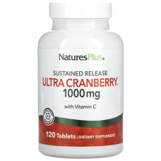 Журавлина 1000 мг, Nature's Plus Cranberry, суперконцентрат, 120 таблеток з уповільненим вивільненням