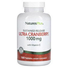 Журавлина 1000 мг, пролонговане вивільнення, NaturesPlus Ultra Cranberry, 180 таблеток