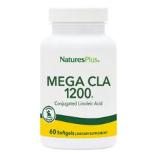 Кон'югована лінолева кислота 1200 мг, Mega CLA Nature's Plus, 60 гелевих капсул