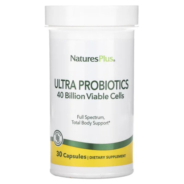 Пробіотики, Ultra Probiotics, NaturesPlus, 40 мільярдів, 30 капсул