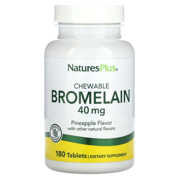 Бромелайн, Bromelain, Nature's Plus, 40 мг, 180 таблеток