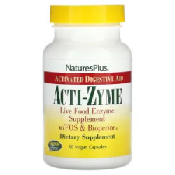 Поддержка пищеварения Acti-Zyme NaturesPlus, 90 веганских капсул