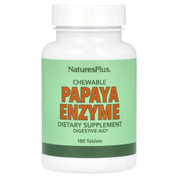 Фермент папайи, Nature's Plus Papaya Enzyme, 180 жевательных таблеток