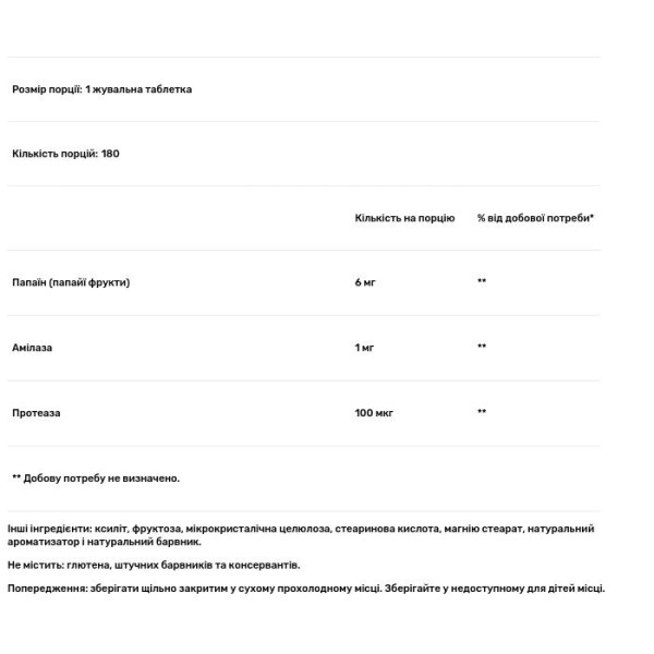 Фермент папайї, Papaya Enzyme, Nature's Plus, 180 жувальних таблеток