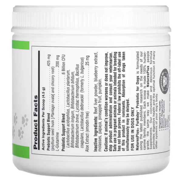 Пробіотики для собак, FurBaby, NaturesPlus, 270 г