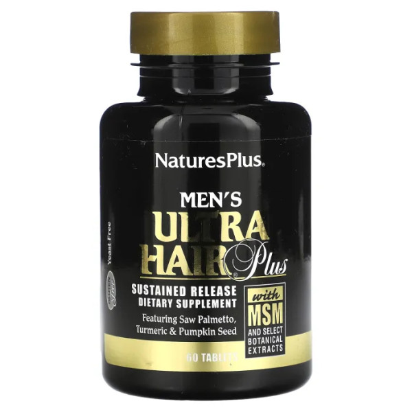 Вітаміни для волосся для чоловіків, Men's Ultra Hair Plus, Nature's Plus, 60 таблеток із уповільненим вивільненням