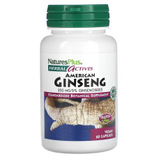 Женьшень американський, Nature's Plus American Ginseng, 250 мг, 60 капсул