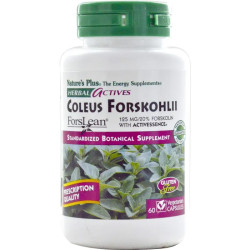 Форсколин 125 мг, Coleus Forskohlii Nature's Plus, Herbal Actives, 60 капсул