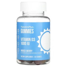 Вітамін D3 жувальний 1000 МО, смак змішані ягоди, Vitamin D3 Gummies NaturesPlus, 60 жувальних цукерок
