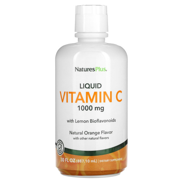 Вітамін С рідкий (апельсин), Liquid Vitamin C, Nature's Plus, 1000 мг, 887,10 мл