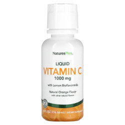 Витамин C 1000 мг жидкий, апельсиновый вкус, NaturesPlus Vitamin C, 236.56 мл