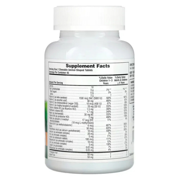 Вітаміни для дітей, Multi-Vitamin and Mineral, Nature's Plus, Animal Parade, фруктове асорті, 90 жувальних цукерок у формі тварин