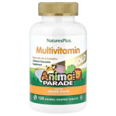 Вітаміни для дітей, Nature's Plus Children's Chewable Multivitamin, жувальні з смаком апельсина, 120 таблеток у формі тварин
