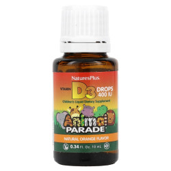 Вітамін D3 у краплях 400 МО зі смаком апельсину, Vitamin D3 Drops Nature's Plus Animal Parade, 10 мл