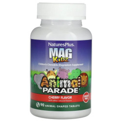 Магній для дітей, смак вишня, Animal Parade Children's Magnesium Nature's Plus, 90 жувальних цукерок