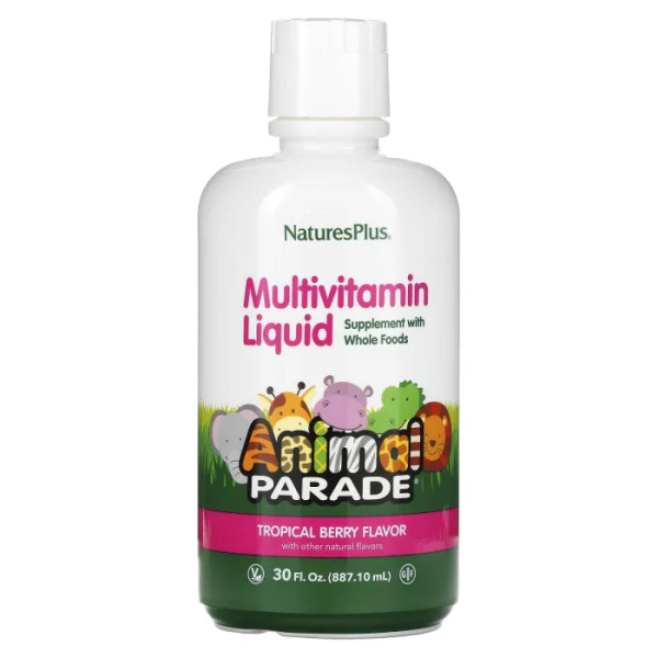 Вітаміни для дітей, Children's Multi-Vitamin, Nature's Plus, Animal Parade, ягідний смак, 887,10 мл.