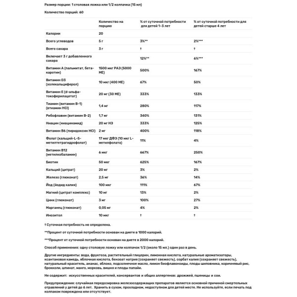Вітаміни для дітей, Children's Multi-Vitamin, Nature's Plus, Animal Parade, ягідний смак, 887,10 мл.