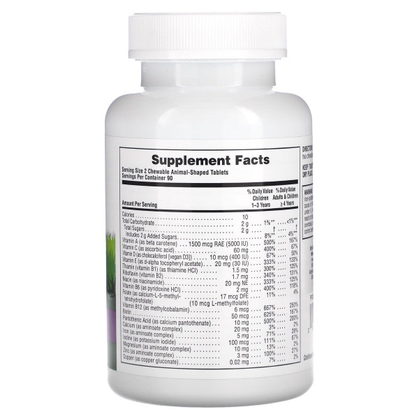 Вітаміни для дітей, Multi-Vitamin and Mineral, Nature's Plus, Animal Parade, смак винограду, 180 тварин