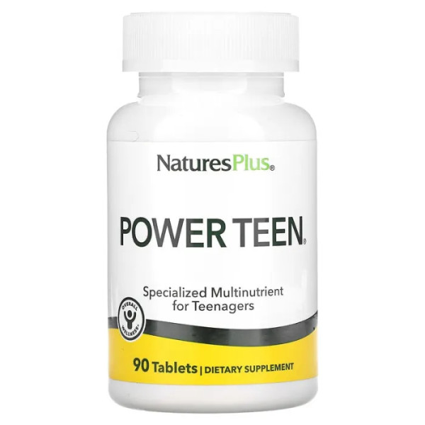 Мультивітаміни для підлітків, Power Teen, Nature's Plus, Source of Life, 90 таблеток