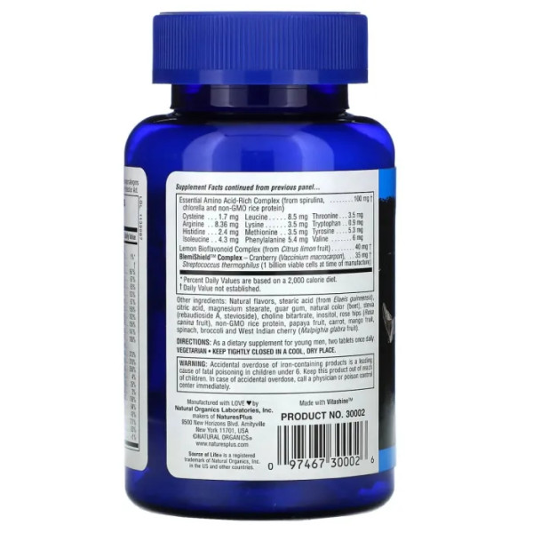 Вітаміни для хлопців, Power Teen For Him, Nature's Plus, Source of Life, ягідний смак, без цукру, 60 таблеток