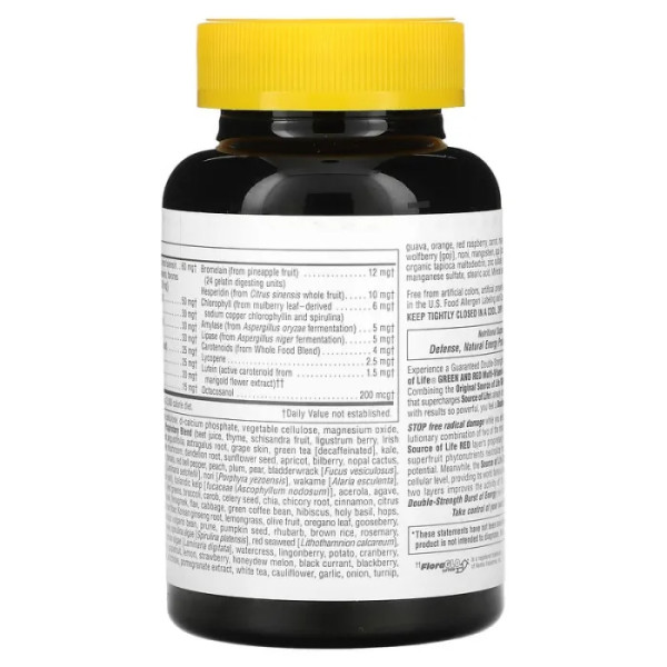Суперфуд, Green and Red Mini-Tabs, Nature's Plus, Source of Life, 180 таблеток