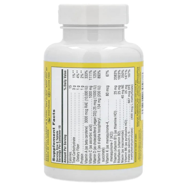 Мультивітаміни та мінерали, Original Mini-Tabs Nature's Plus, Source Of Life, без заліза, 90 таблеток