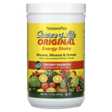Энергетический коктейль, NaturesPlus Source of Life Original Energy Shake, сливочные мюсли, 507 г
