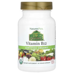Витамин B12 органический, Nature's Plus Vitamin B12 Source of Life Garden, 60 веганских капсул