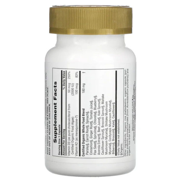 Вітаміни D3 та K2, Vit D3 & K2, Nature's Plus, Source of Life Garden, 60 веганських капсул