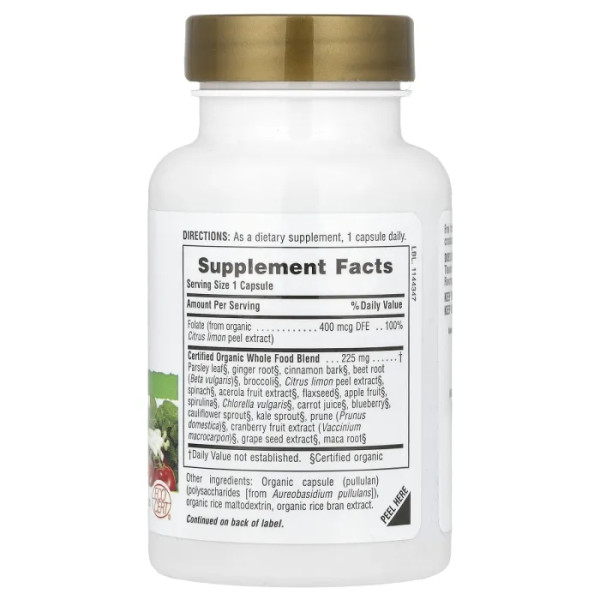 Фолат, Folate, Source of Life®, Garden, NaturesPlus, 60 веганських капсул