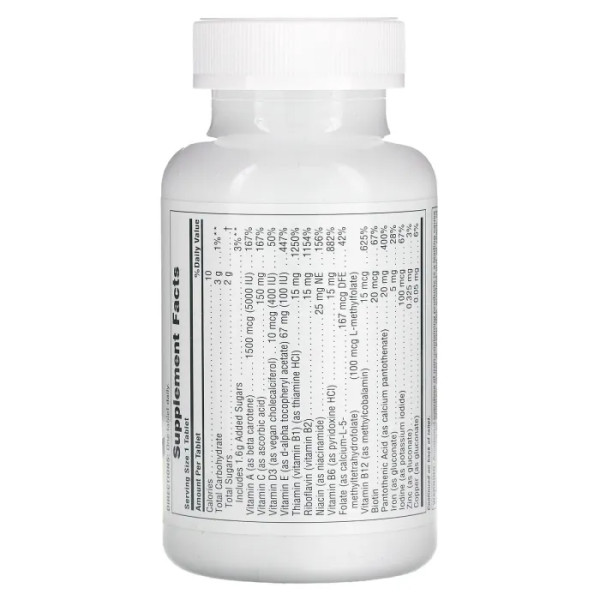 Мультивітаміни та мінерали для дорослих, Adult's Multivitamin & Mineral, NaturesPlus, смак екзотичних червоних ягід, 60 жувальних таблеток