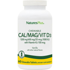 Жувальний кальцій, Nature's Plus Cal/Mag/Vit D3, смак ванілі, 60 жувальних таблеток