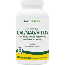 Жевательный кальций, Nature's Plus Cal/Mag/Vit D3, вкус ванили, 60 жевательных таблеток
