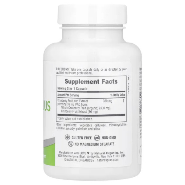 Журавлина плюс, PRO Cranberry Plus, NaturesPlus, 60 капсул