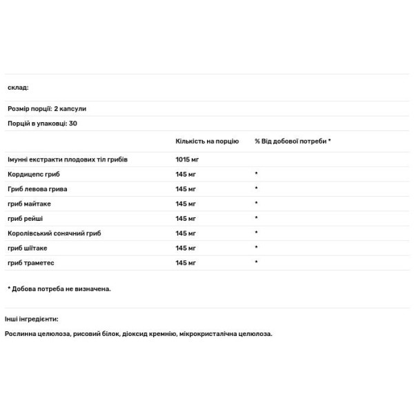 Суміш грибів для імунітету, Immune Mushroom, Nature's Plus, 60 капсул