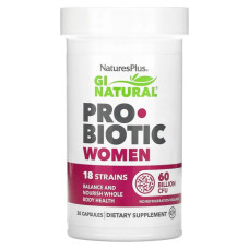 Пробіотики для жінок GI 60 млрд КУО, Nature's Plus GI Natural Probiotic Women, 30 капсул
