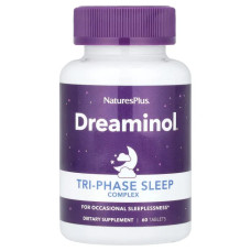 Підтримка сну, NaturesPlus Dreaminol Tri-Phase Sleep Complex, 60 таблеток