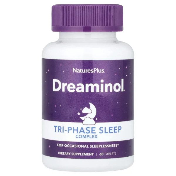 Підтримка сну, Tri-Phase Sleep Complex, Dreaminol, NaturesPlus, трифазний комплекс, 60 таблеток