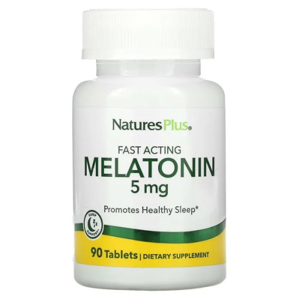 Мелатонін, Melatonin, Nature's Plus, 5 мг, 90 таблеток